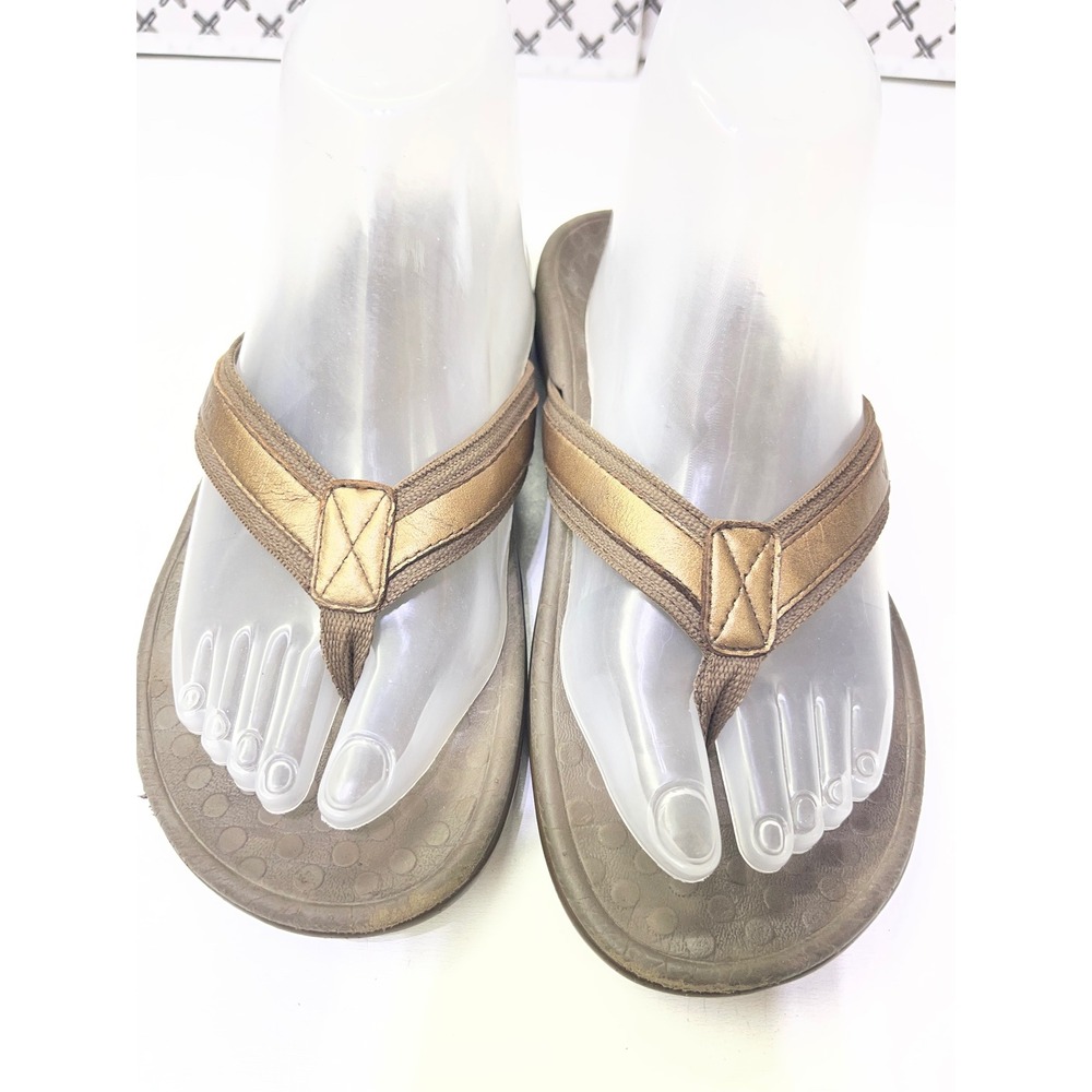Vionic Tide II Bronze Brown Orthotic Arch Support Thong Sandals Flip Flops 7.5